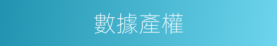 數據產權的同義詞