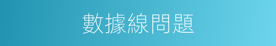 數據線問題的同義詞