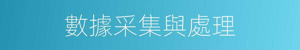 數據采集與處理的同義詞