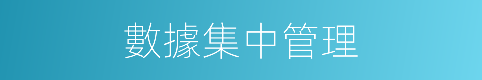 數據集中管理的同義詞