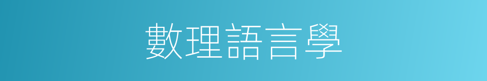 數理語言學的同義詞