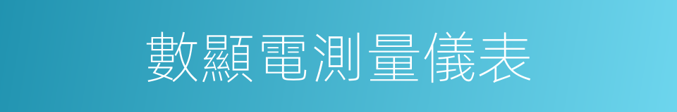 數顯電測量儀表的同義詞