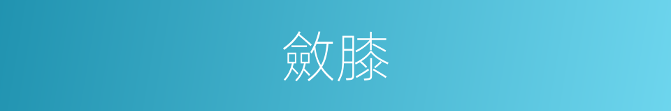 斂膝的意思