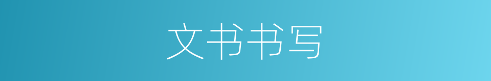 文书书写的意思