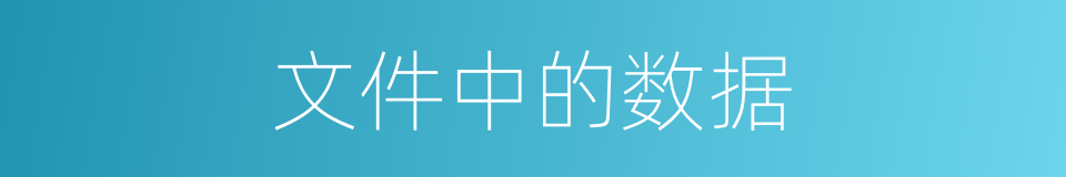 文件中的数据的同义词