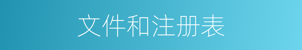 文件和注册表的同义词