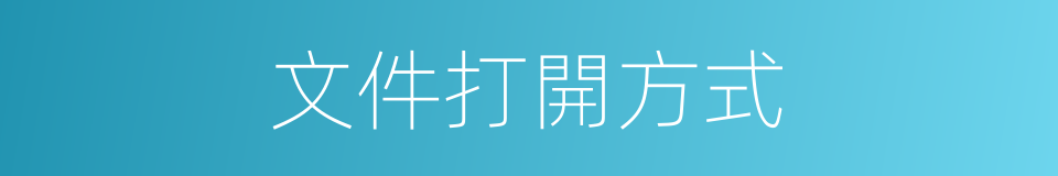 文件打開方式的同義詞