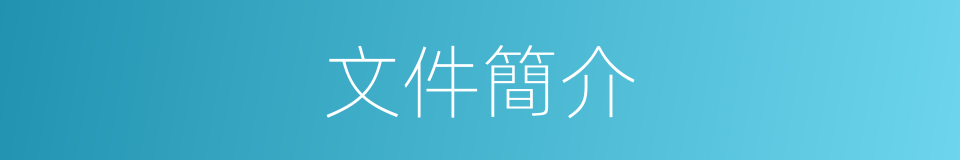 文件簡介的同義詞