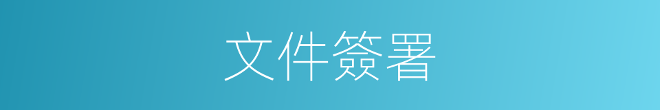 文件簽署的同義詞