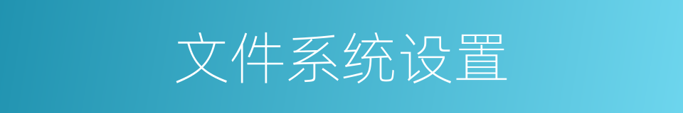 文件系统设置的同义词