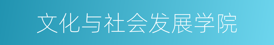 文化与社会发展学院的同义词
