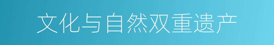 文化与自然双重遗产的同义词