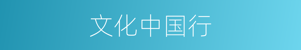 文化中国行的同义词