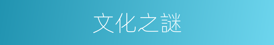文化之謎的同義詞