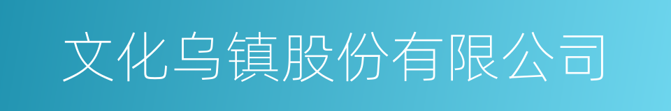 文化乌镇股份有限公司的同义词