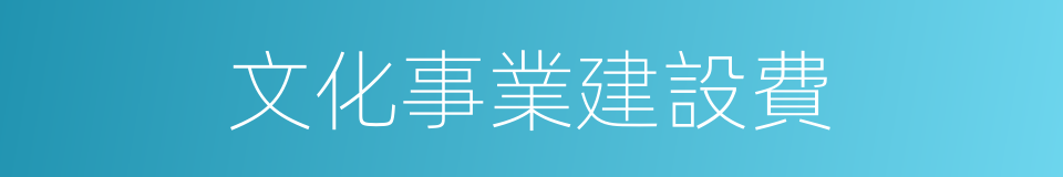 文化事業建設費的同義詞