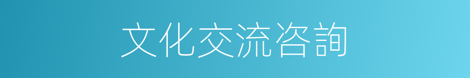 文化交流咨詢的同義詞