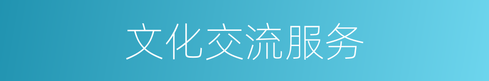 文化交流服务的同义词