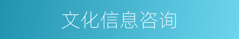 文化信息咨询的同义词