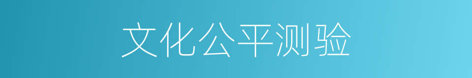 文化公平测验的同义词