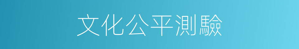 文化公平測驗的同義詞