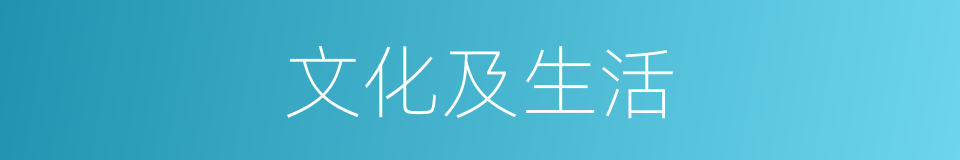 文化及生活的同义词