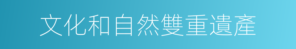文化和自然雙重遺產的同義詞