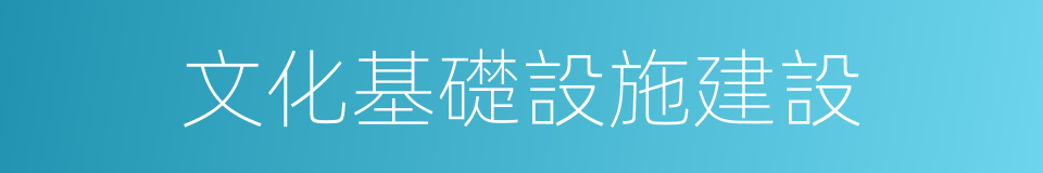 文化基礎設施建設的同義詞