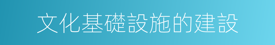 文化基礎設施的建設的同義詞