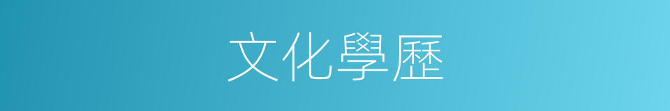 文化學歷的同義詞