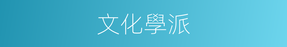 文化學派的同義詞