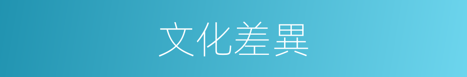 文化差異的意思
