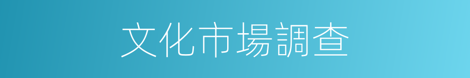文化市場調查的同義詞
