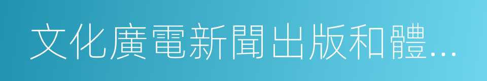 文化廣電新聞出版和體育旅遊局的同義詞