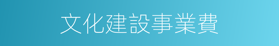 文化建設事業費的同義詞