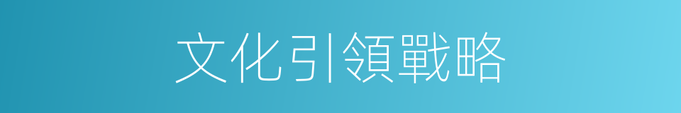 文化引領戰略的同義詞