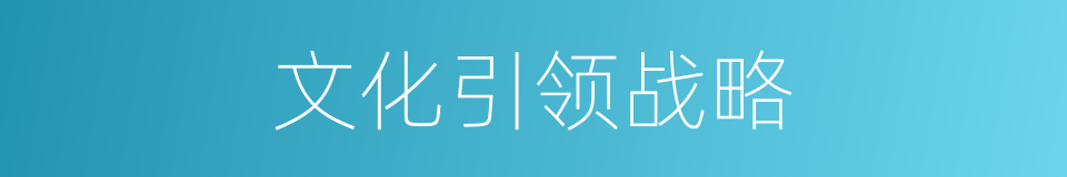 文化引领战略的同义词