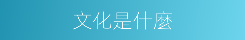 文化是什麼的意思