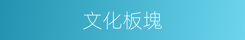文化板塊的同義詞