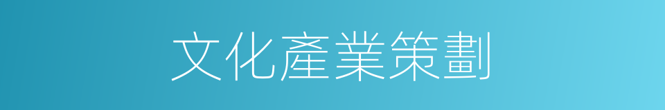 文化產業策劃的同義詞