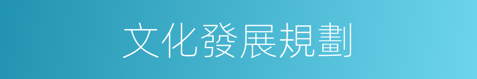 文化發展規劃的同義詞