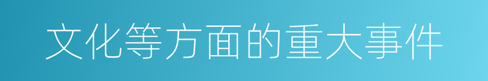 文化等方面的重大事件的同义词