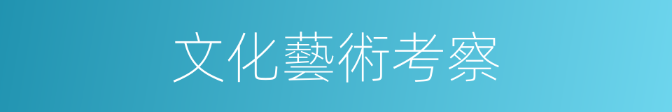 文化藝術考察的同義詞
