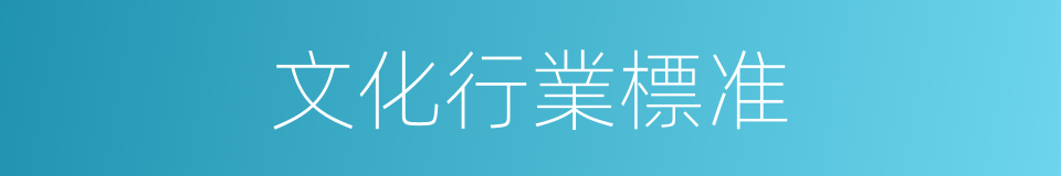 文化行業標准的同義詞