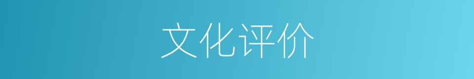 文化评价的同义词