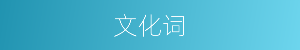 文化词的意思