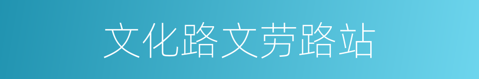 文化路文劳路站的同义词