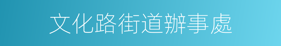 文化路街道辦事處的同義詞