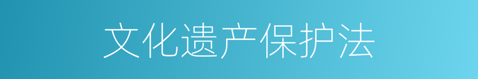 文化遗产保护法的同义词
