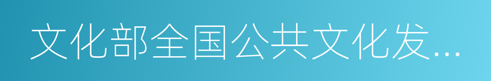 文化部全国公共文化发展中心的同义词